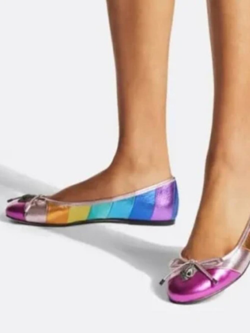 🌈 Kurt Geiger London Eagle Ballet Rainbow Multicolor Flats Sz US 6.5-7 EU 37🌈 - Picture 3 of 15